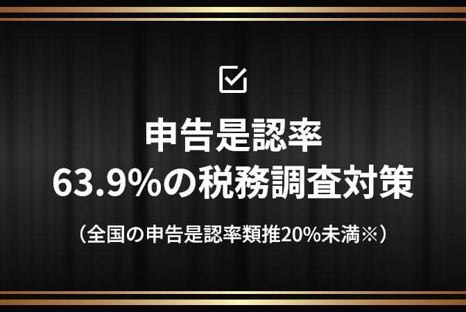 申告是認率63.9%の税務調査対策